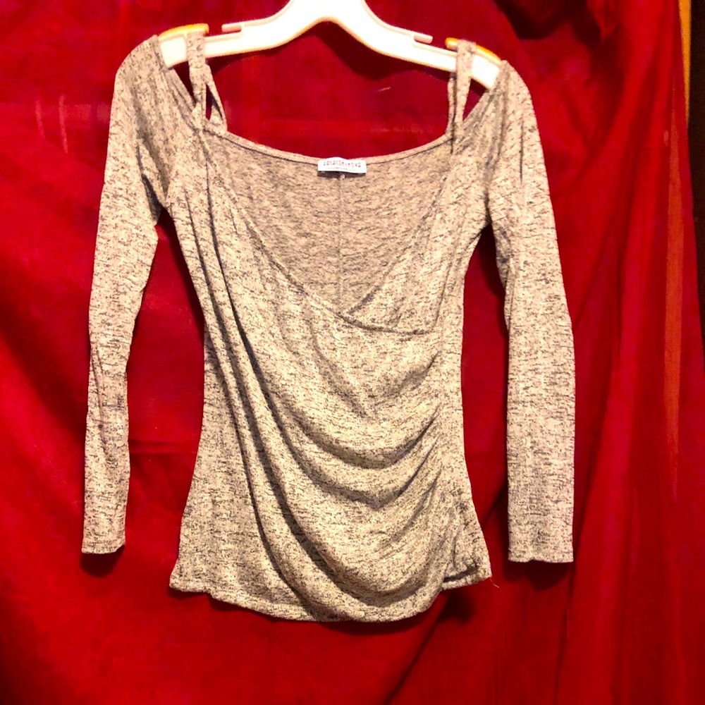 Long sleeve off the shoulder top.